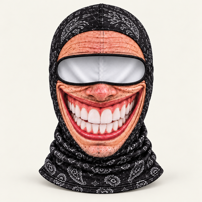 Chomp Chomp face-print balaclava by Origo