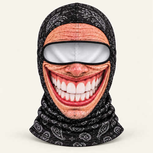 Chomp Chomp face-print balaclava by Origo