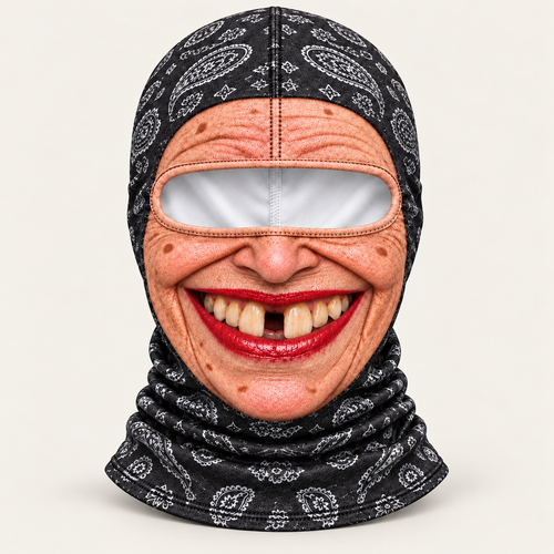 Toothless Ruth face-print balaclava by Origo
