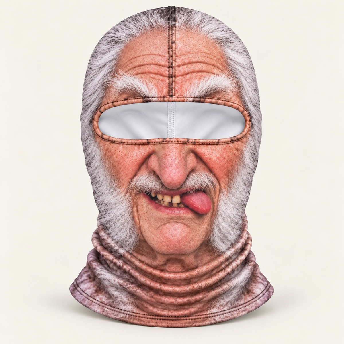 Uncle Unhinged face-print balaclava by Origo