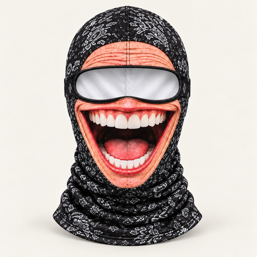 Last Laugh face-print balaclava by Origo