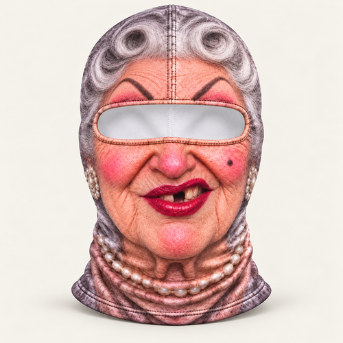 Silver Sass face-print balaclava by Origo